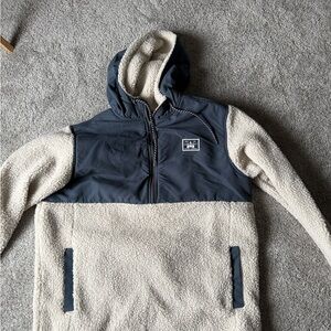 Hurley Cream and Gray Fleece Jacket